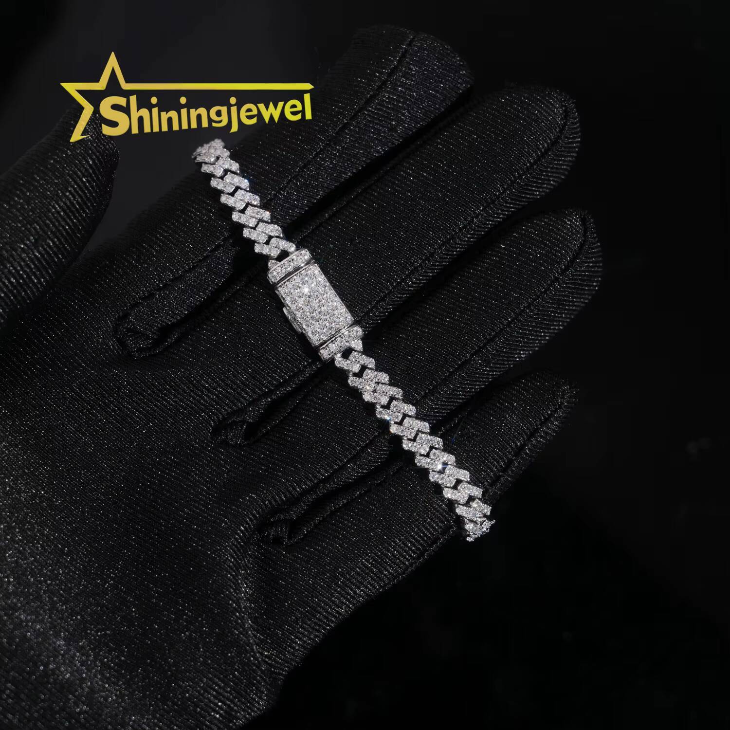 One Row 5mm Smallest Cuban Chain Iced Out Jewelry Moissanite Cuban Necklace Bracelet Custom Hip Hop Diamond Cuban Links