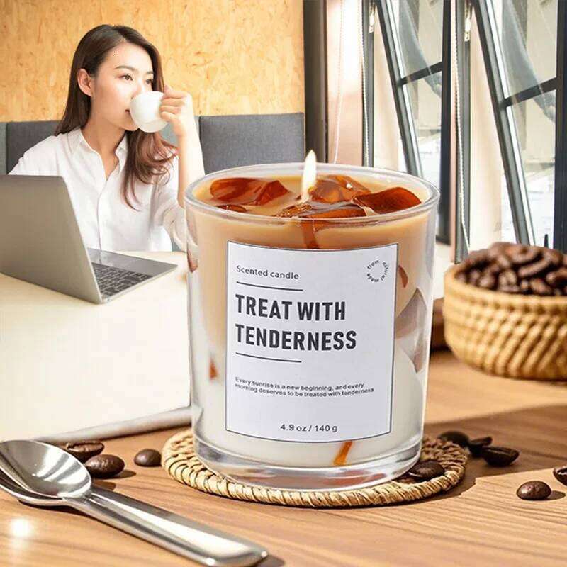Scented Coffee Flavored Candle Smokeless Soy Wax Candles Home Decoration m H260205