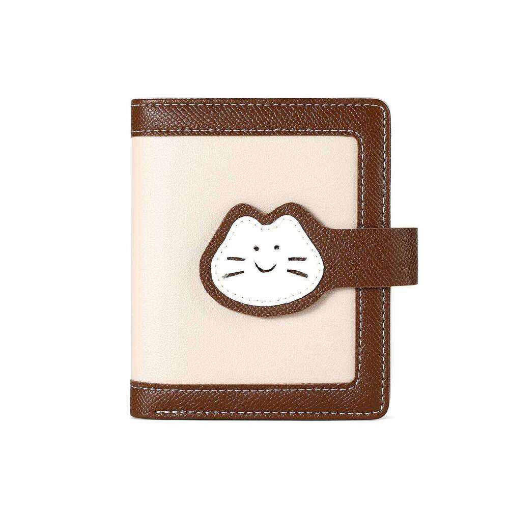 New Cute Cat Girls Wallet Short Student ID Bank Holder Money Bag hasp Wallets For Women Card Storage Coin Purse Z260205