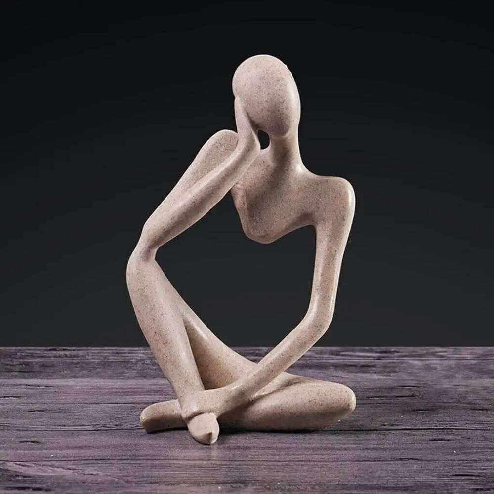 Nordic Abstract Thinker Statue Resin Figurine Office Home Decoration Desktop Decor Handmade Crafts Art Sculpture S260204