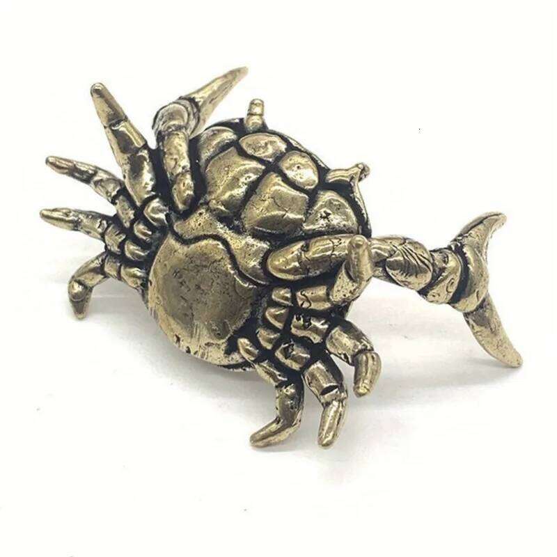 Pure Brass Crab Figurines Animal Statue Miniatures Copper Ornaments Office Desk Decoration Crafts Home Decor Nordic 1pcs S260204