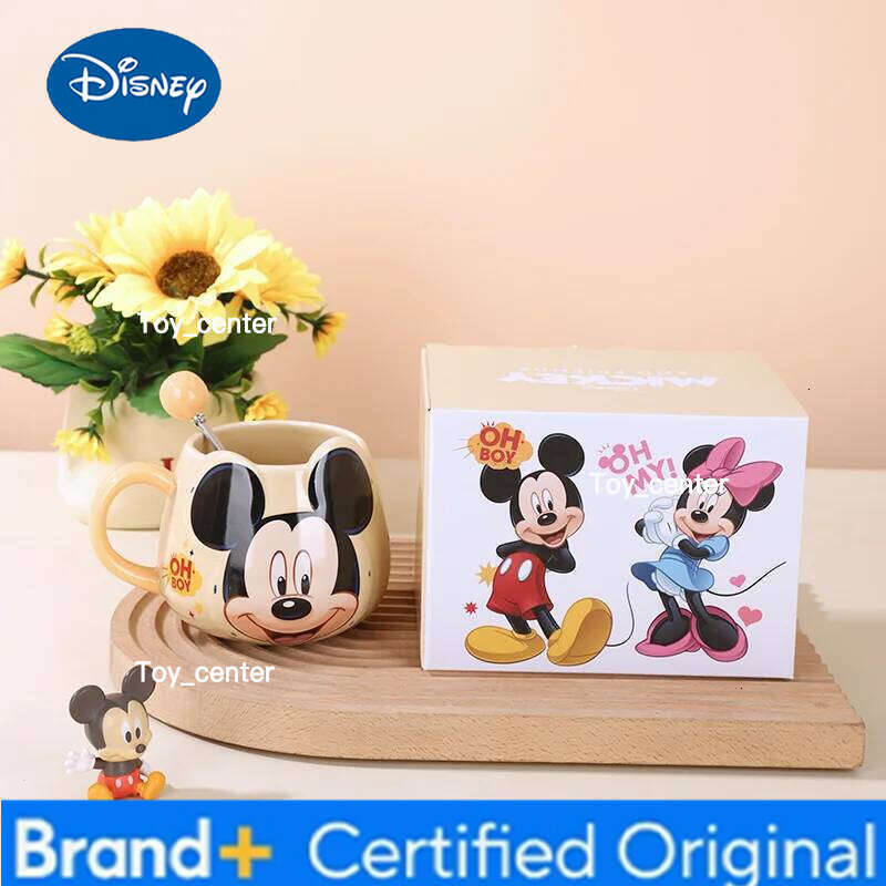 Disney Hot Mickey Mouse Minnie Coffee Cute Cartoon Donald Milk Creative Mugs Handle Kids Water Cup With Handgrip 450ml H260205