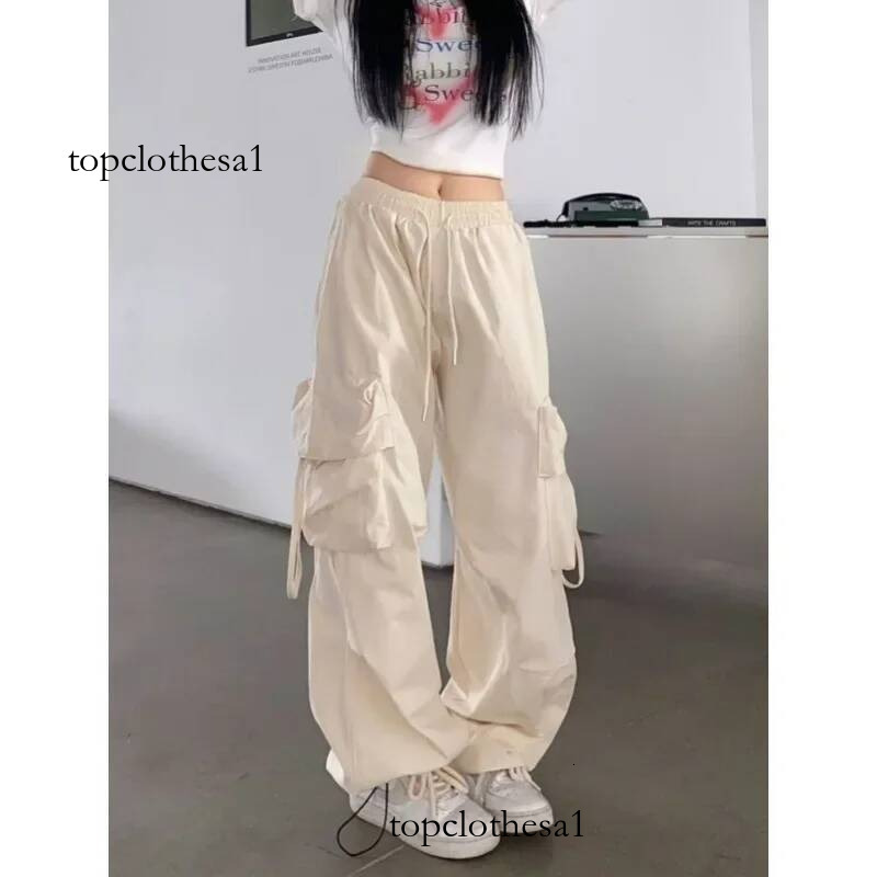 American Vintage High-Waisted Straight-Leg Wide-Leg Pants Casual Loose-Fit Design Sensibility For Women Summer 2024