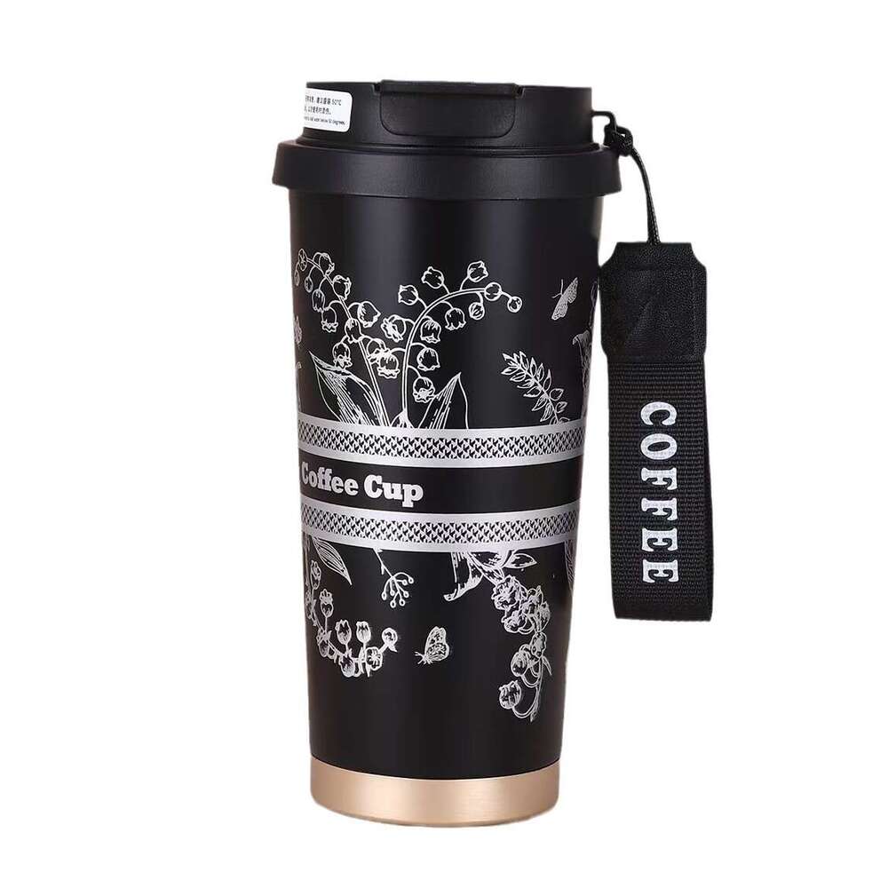 Outdoor Water Bottles Thermos Cups Mugs Drinking Utensils Portable Double Wall Vacuum Stainless Steel Travel Mug with Handle Luxury Insulated Tumbler 