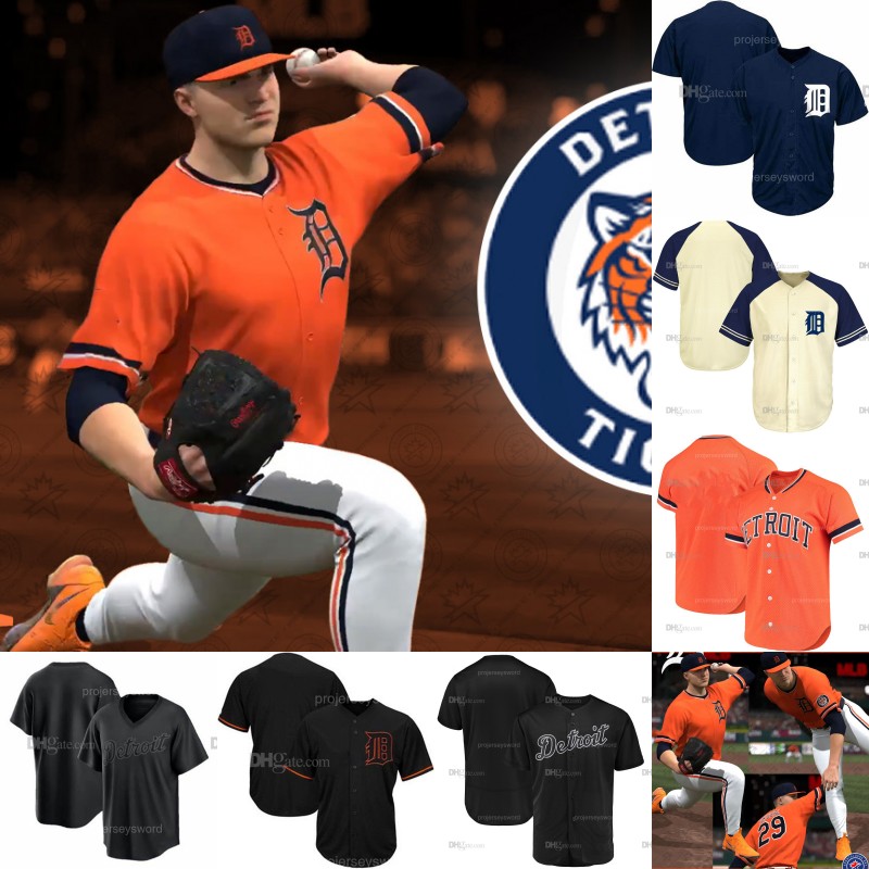 DetroitTigers Baseball Jersey Tarik Skubal Javier Baez Riley Greene Matt Vierling Miguel Cabrera Kerry Carpenter Dillon Dingler Spencer Torkelson Custom 666