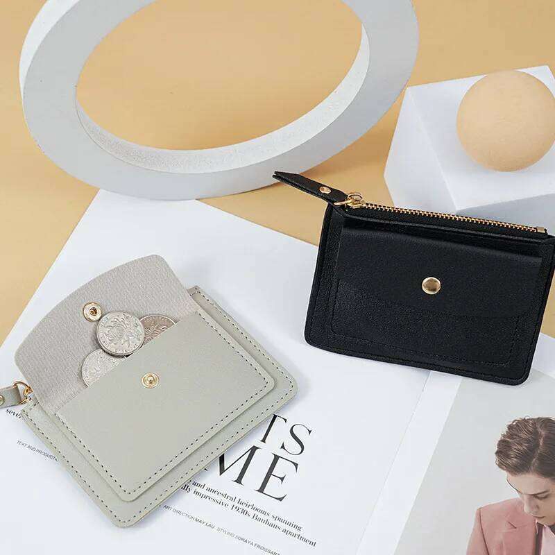 Women Simple Female PU Leather Purse Mini Solid Multi-Card Holder Coin Short Wallets Slim Small Wallet Zipper Hasp Z260205