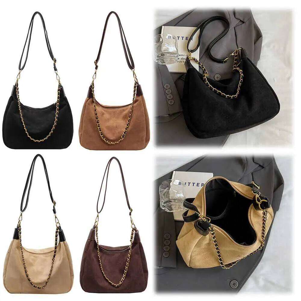 Women Suede Shoulder Adjustable Strap Crossbody with Inner Pocket Underarm Work Travel Bag Y260204