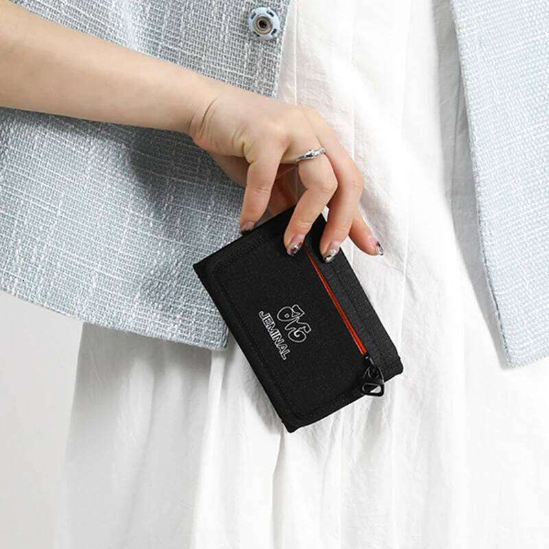 Japanese Style Nylon Trifold Casual Wallet for Male Men Women Young Novelty Money Bag Zipper Coin ID Card Holder Purse Z260205