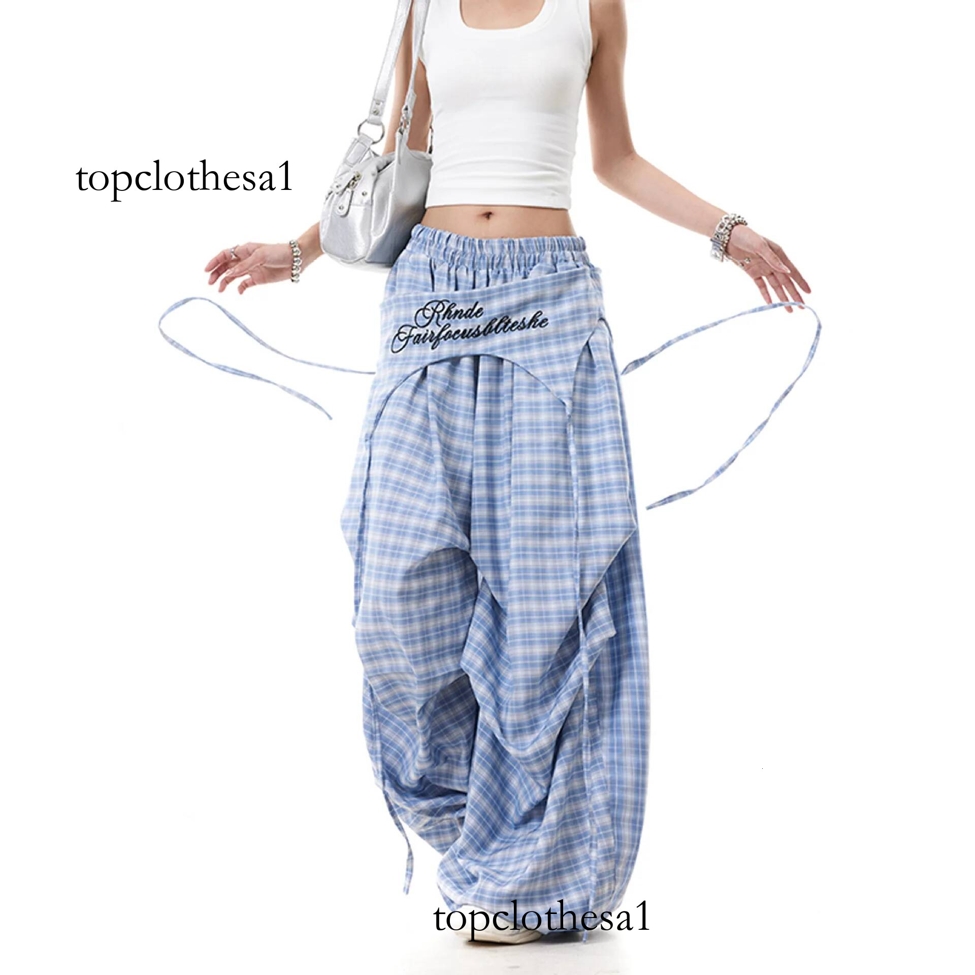Women's & Y2K Style - Cross-layer Straps Design Casual Streetwear Trousers Wide Leg Cargo Pants for Hip Hop Dance