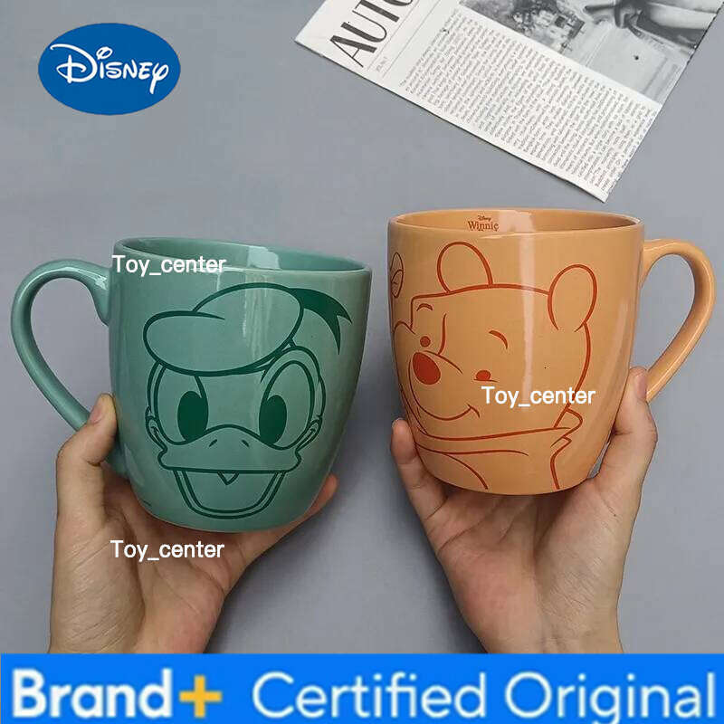 Disney Cute Mickey Mouse Winnie the Pooh Ceramic Mug - Perfect for Breakfast Milk Home & Office Use 600ml H260205