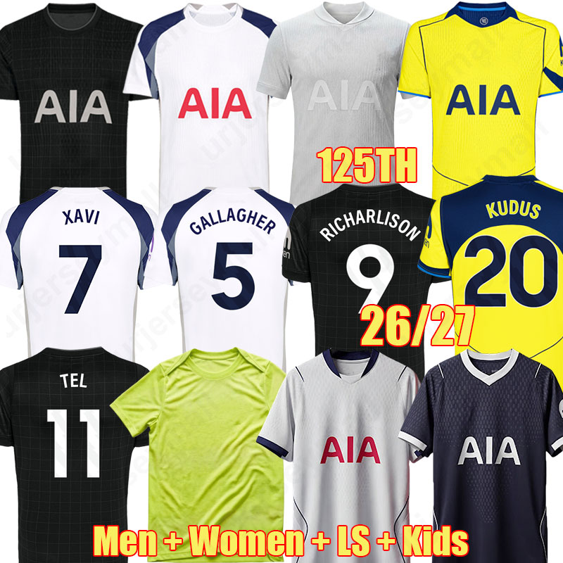 Tottenham Jersey 25 26 27 1901 FA Cup 125th Anniversary Kit RICHARLISON KUDUS TOT Soccer Jerseys GALLAGHER COYS Jersey 2026 2027 XAVI THFC Football shirt kids kit 887