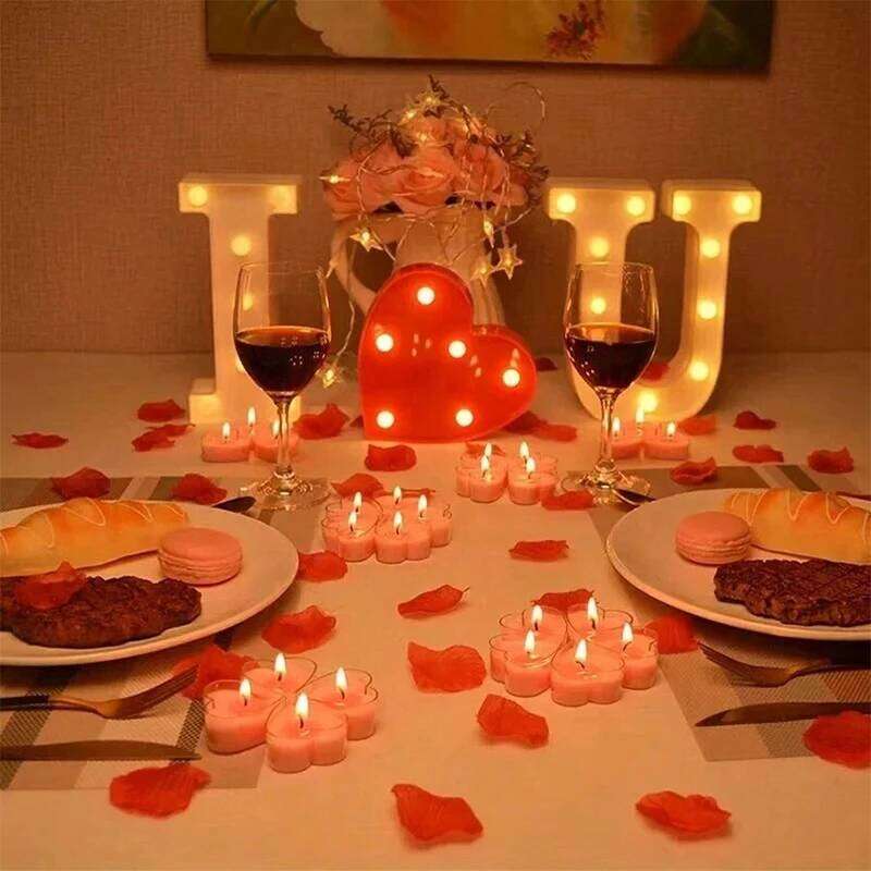 9PC/Set Heart Shaped Aromatherapy Xmas Valentine's Day Romantic Birthday Lover Proposal Scene Decor Candles S260204