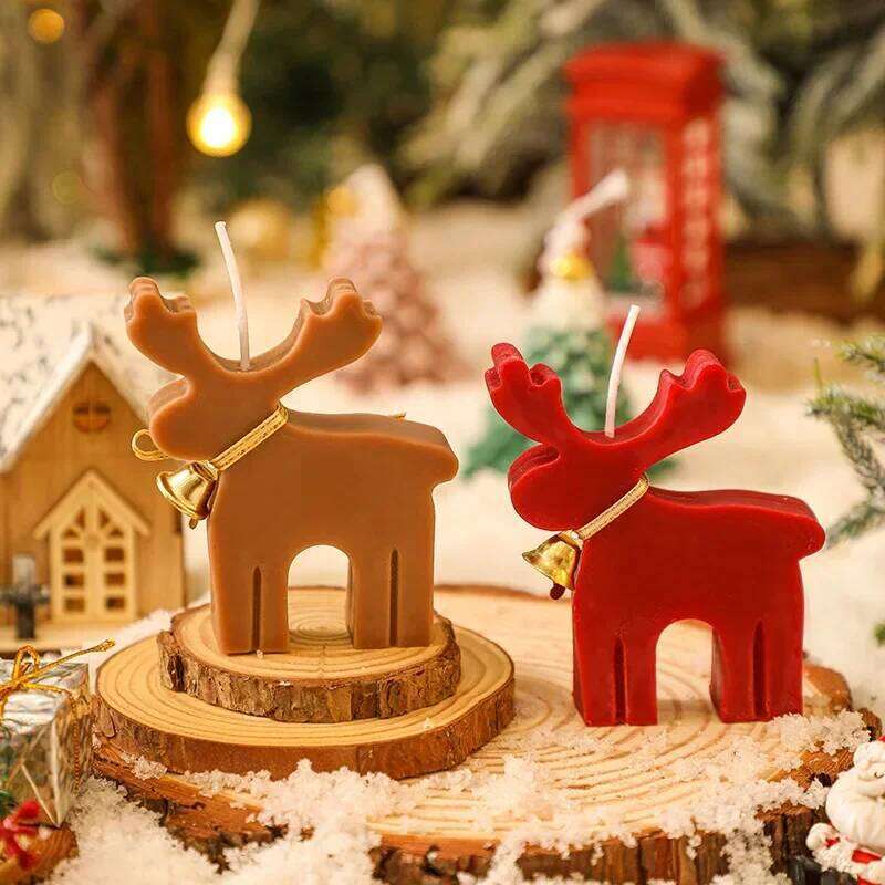 Korean Christmas Tree Snowflake Elk Candle Creative Holiday Gift Romantic Fragrance S260204