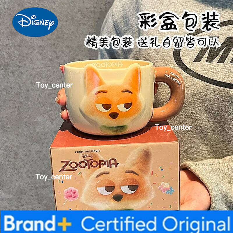 Disney Dis Zootopia Nick Wilde 3d Ceramic Mug Coffee Cup Couple Gift Birthday Present For Girlfriend Boyfriend Office Home Use H260205