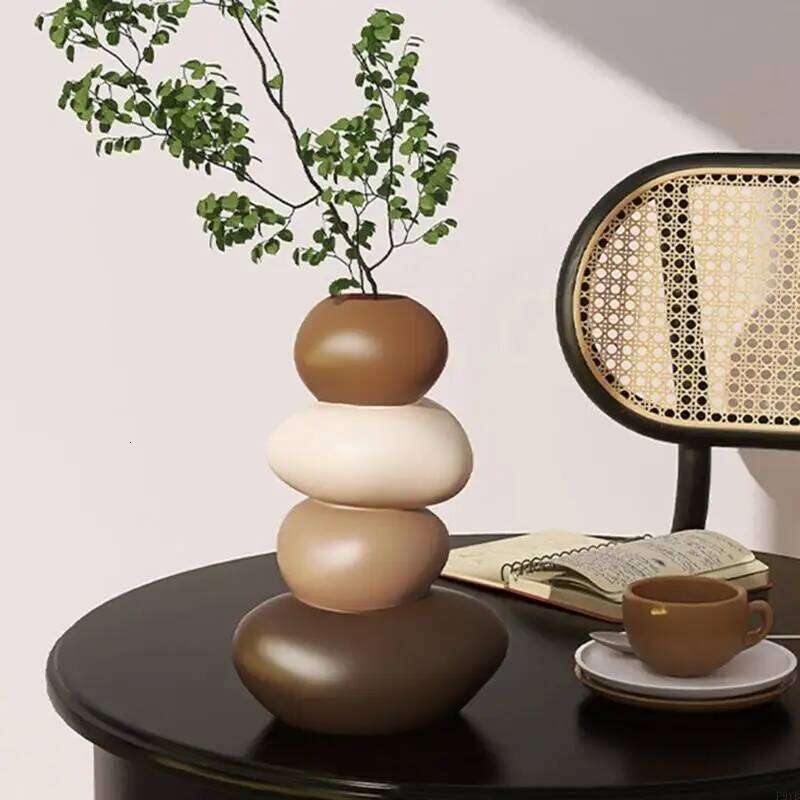 Resin Deer Figurines with Flower Vase Small Animal Statue Sculpture Table Ornament for Home Decors Housewarmings Gift P9YB S260204