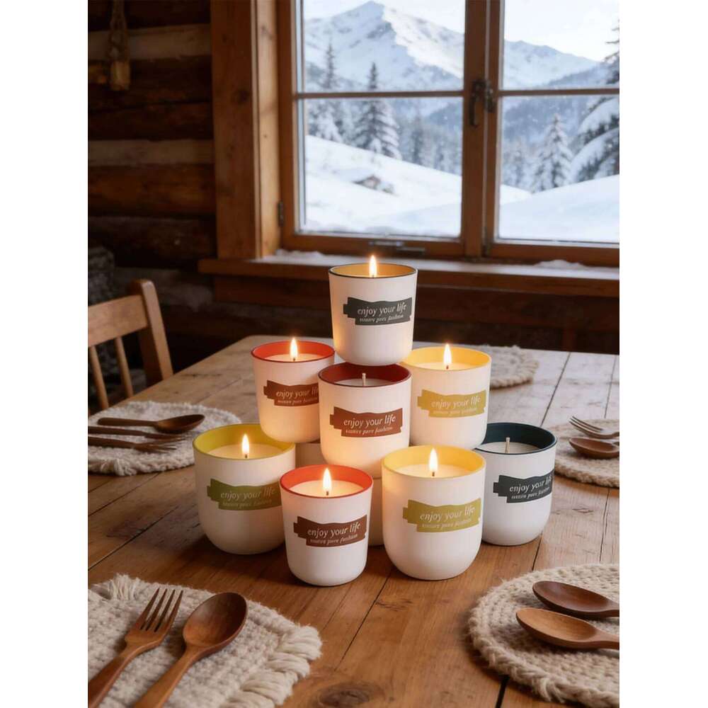 Coloured glass cup soy wax scented candle decorative wedding favours H260205