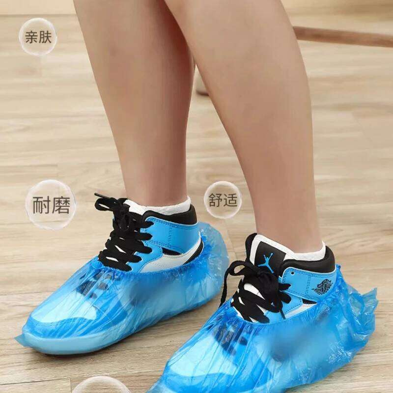 Disposable Thickened Dust Covers Shoe Transparent Pink Blue Indoor Waterproof and Dustproof Foot Cover S260204