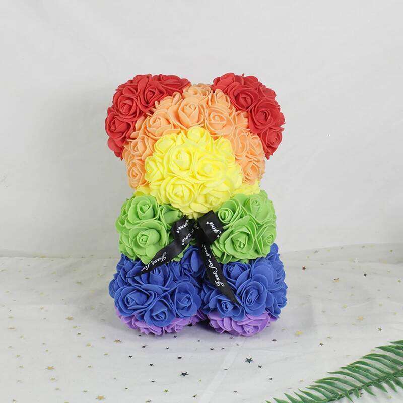 Dropshipping 25cm Rose Teddy Bears Artificial Flower Bear Of Roses For Women Valentine's Wedding Birthday Christmas Gifts 2026 S260204