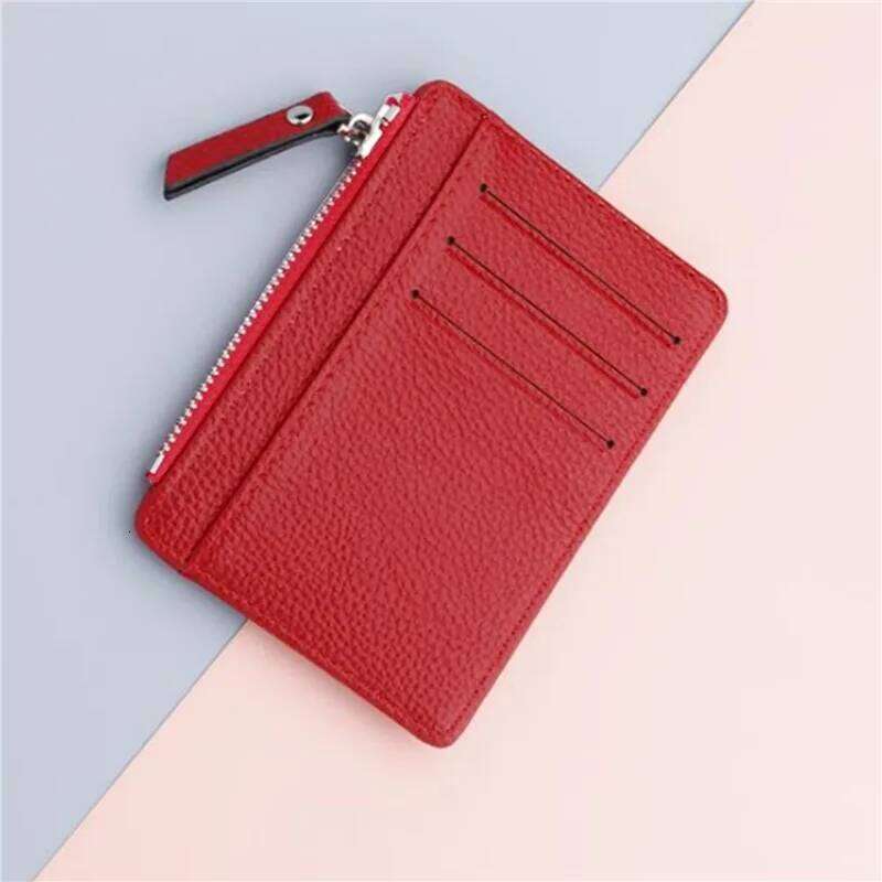 Mini PU Leather Card Holders s Slots Purse Men Carteira Women Zipper Coin Pocket Short Wallet Z260205