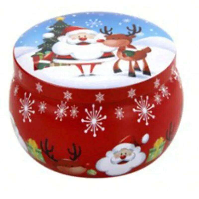 1/2PCS Christmas Atmosphere Santa Claus Tin Box Plant Formula Aroma Candles Suitable for Bedroom and Living Room H260205