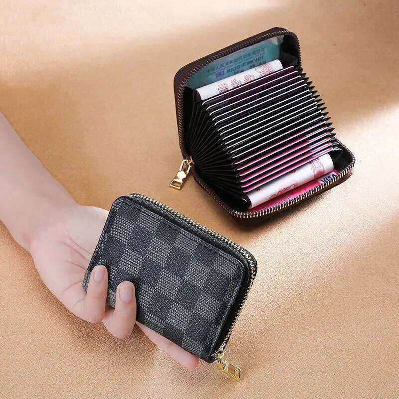 1PC Large Capacity Holder with 18 Card Slots 2 Coin Pockets Accordion Style ID Driver License Wallet for Men and Women Z260205