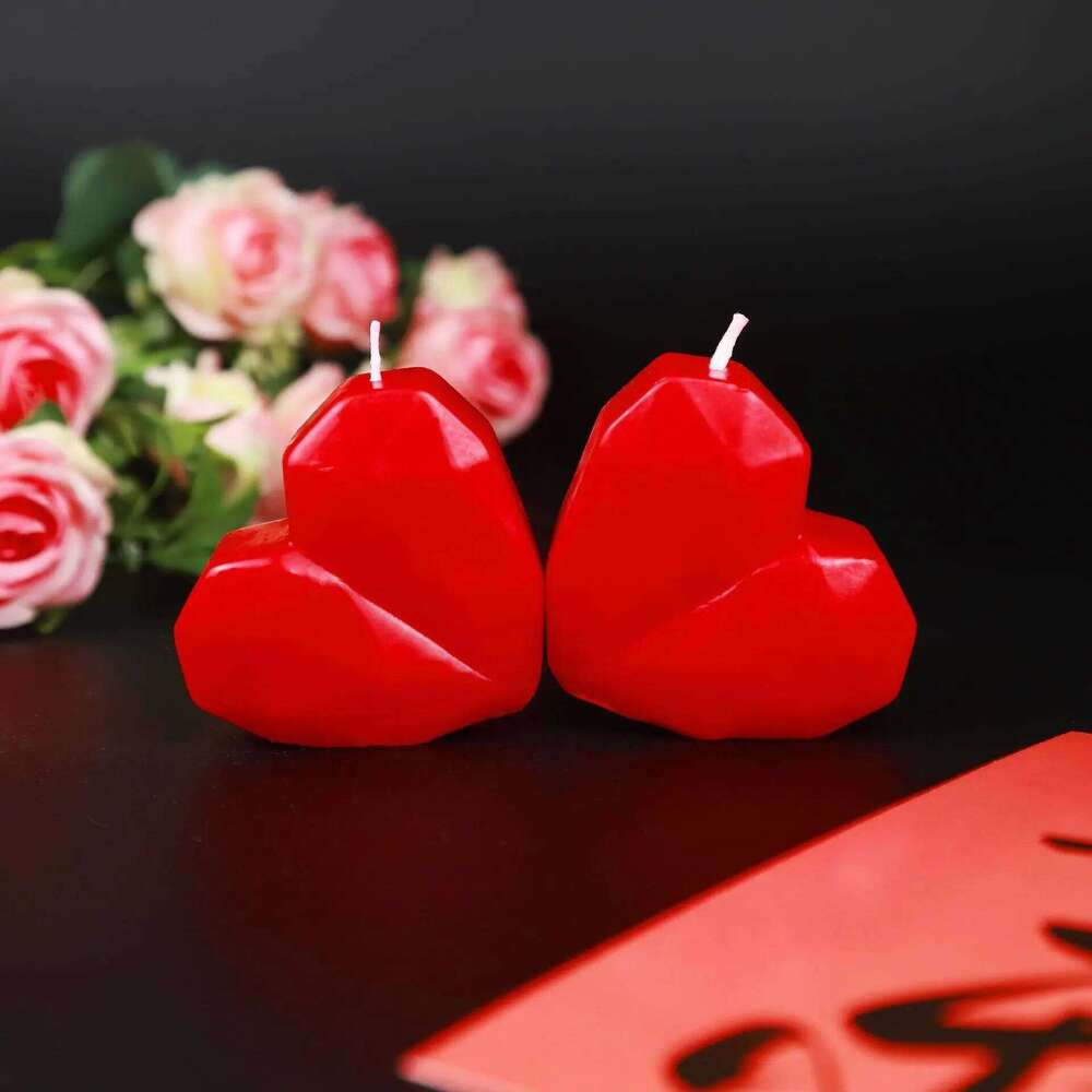 1/2pc 3D Heart-shaped Love Candles Valentine's Day Romantic Gift Handmade Aromatherapy Candle Wedding Home Decor Photo Prop S260204 4b3