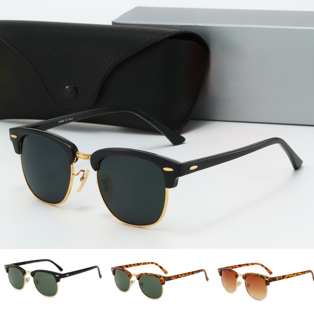 USA Stock For Classic Sunglasses Designer Half-Frame Sunglasses for Men and Women Luxury Polarized UV400 Protection Pilot Style Eyewear Polaroid Lens with box