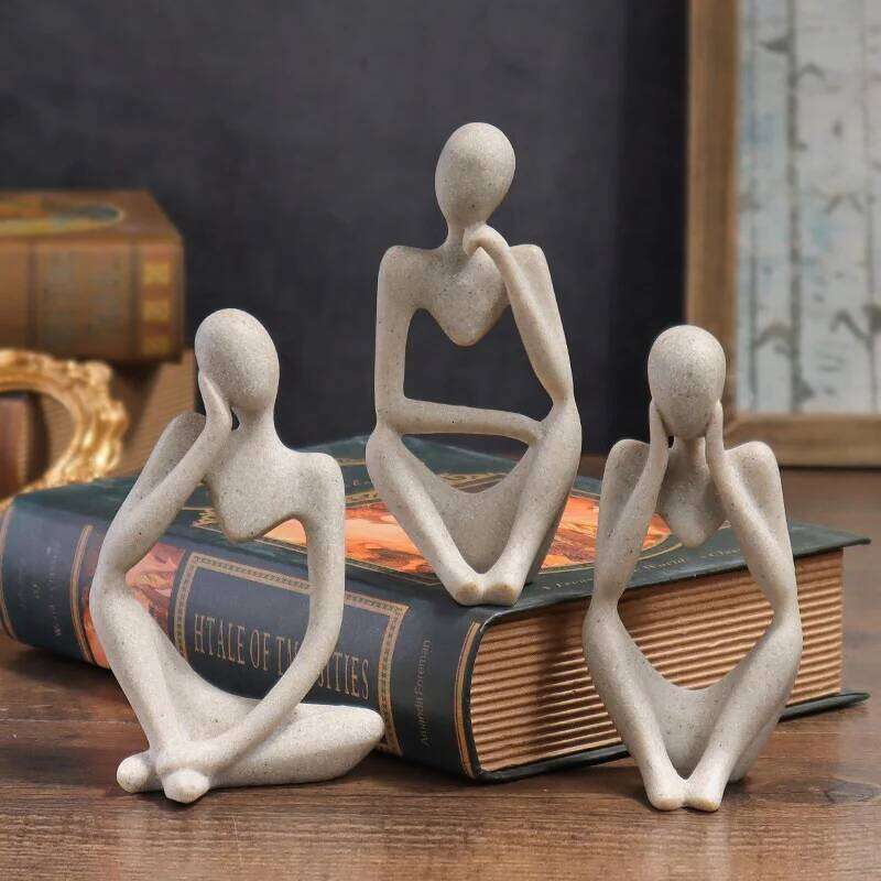 Minimalist Human Contemplation Sculpture Figurine - High Quality Decorative Art Piece with Excellent Value S260204