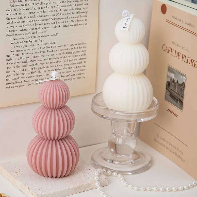Creative Geometric Wave ball Scented Candle Home Festive Restaurant Bar Decoration Atmosphere Fragrance Candles Ornaments S260204
