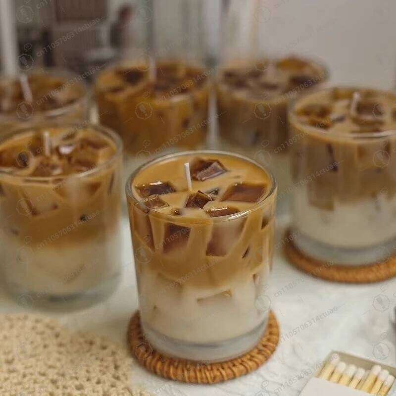 Original Iced Latte Scented - Smoke-Free Soy Wax Creative Aromatherapy Candle for Home Relaxation H260205