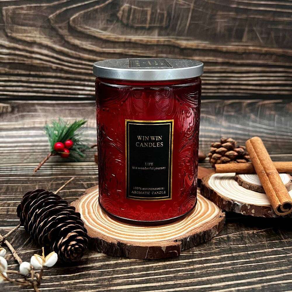 Floral Scented Lavender/Velvet Rose Embosse Jar Home Indoor Fragrance Candle Glass 40-90Hours H260205