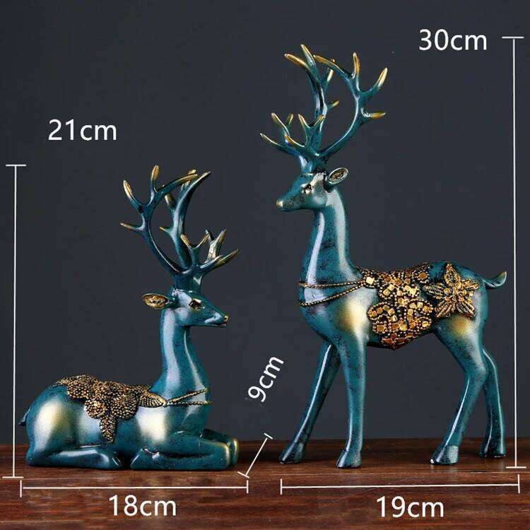 Nordic home decoration Deer Head Resin Statue figurine Home Decor Statues accessories/modern Sculpture beelden decoratie Art S260204