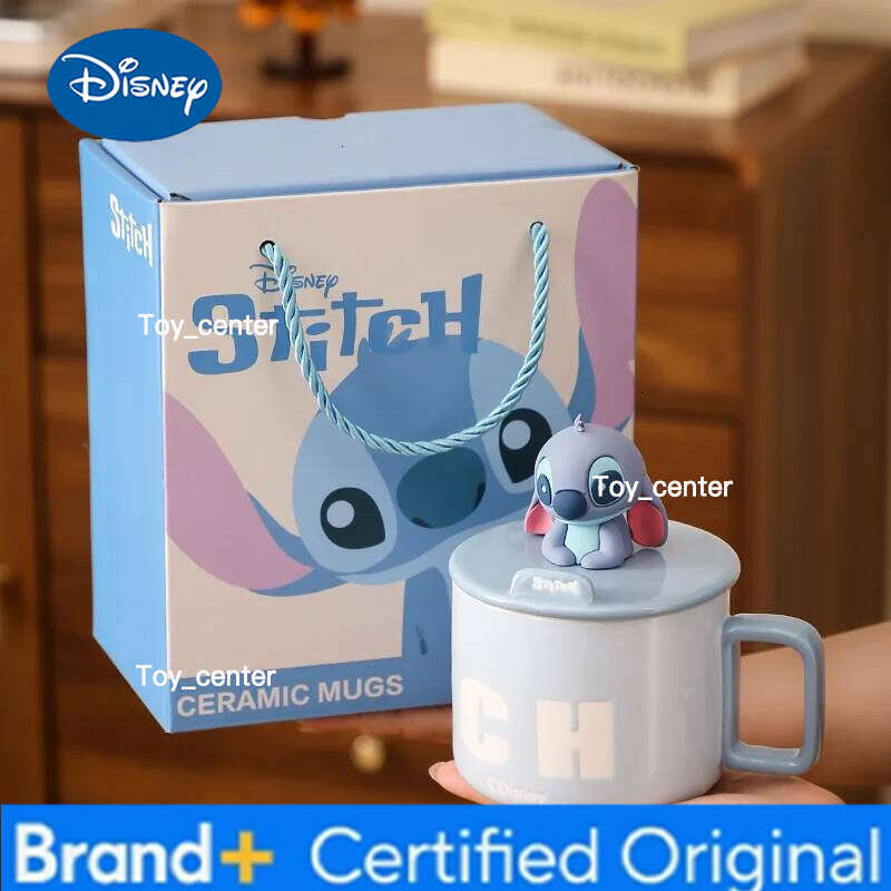 Disney Cute Cartoon Patterned Gift Mug Large Capacity High Quality Office Coffee Cups With Lid Ceramic Breakfast Milk Cup H260205