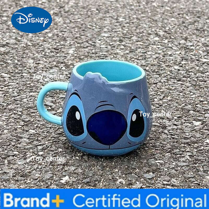 Disney Cute Stitch Male and Female Home Dormitory Portable Personality Cartoon Shape Non Slip Ceramic Water Cup Holiday Gifts H2602051
