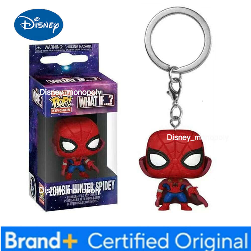 Disney FUNKO POP New Keychain Deadpool Spider-Man Spider-GWen Pendant Goods Toy Figures Pocket Cute Collectible Pendants Model TOYS H260205