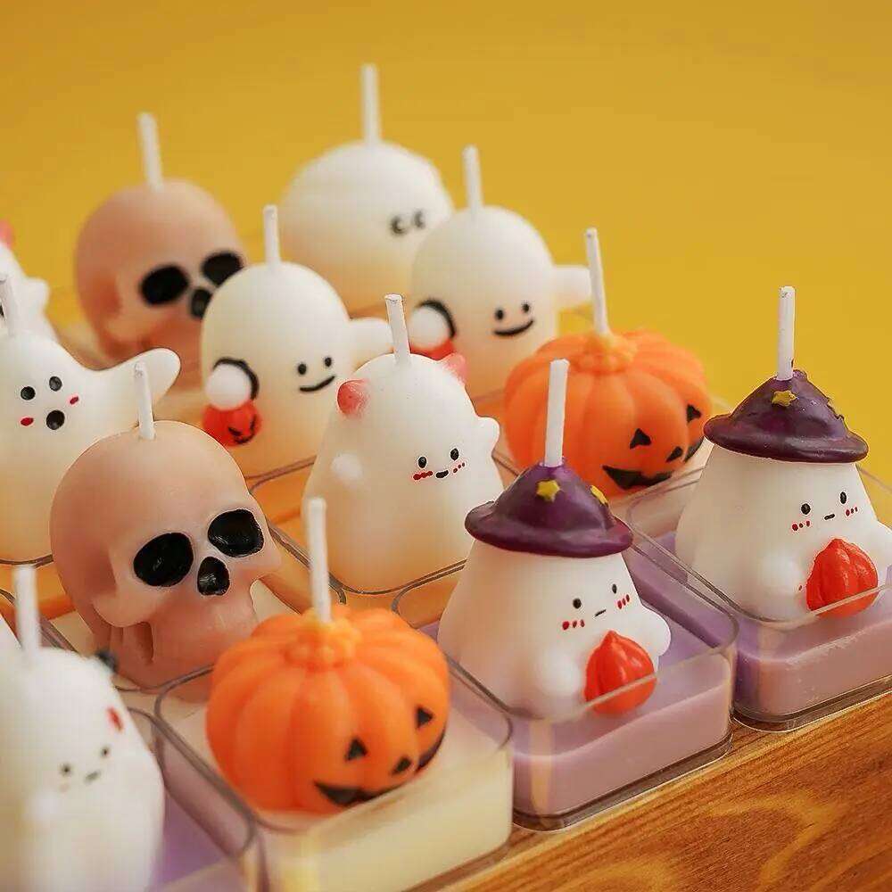 Halloween Ghost Pumpkin Candle Spooky Cute Tea Candles Festival Party Home Decorations Gifts Multi-styles S260204