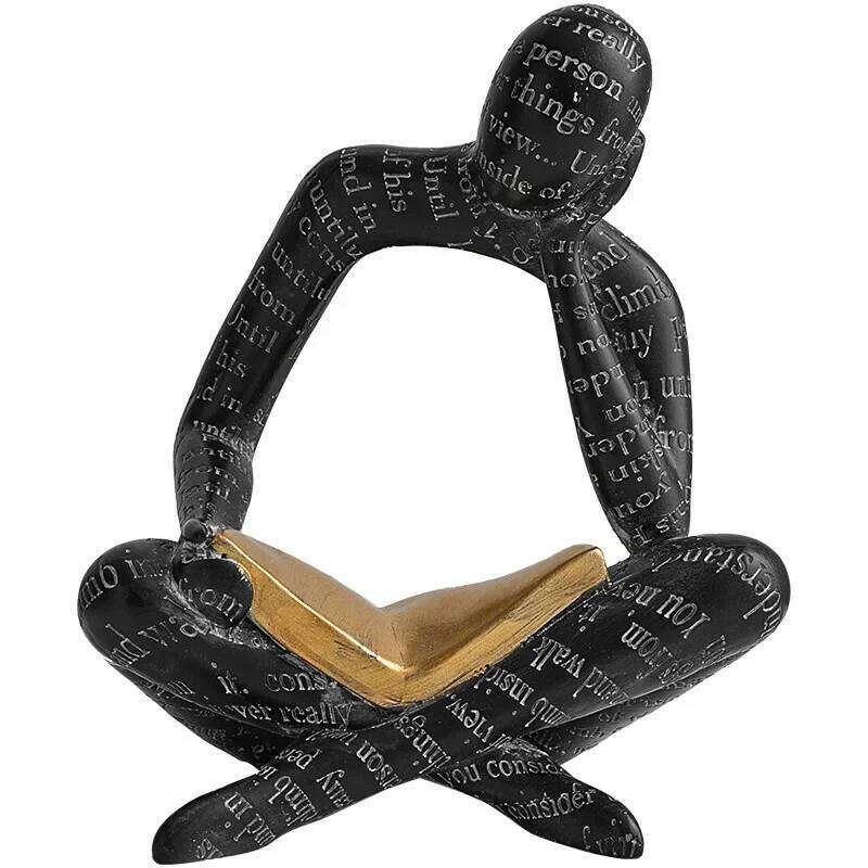 Reading Woman Statue Resin Abstract Thinker Desktop Sculptures Home Room Bedroom Figurine Livingroom Ornaments Decorationgift S260204