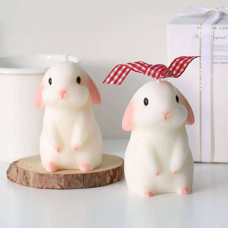 Bunny Scented DIY Soya Waxing Decoration Swing Home Desktop Decorations Accessories Birthday Gifts Cute Candle S260204