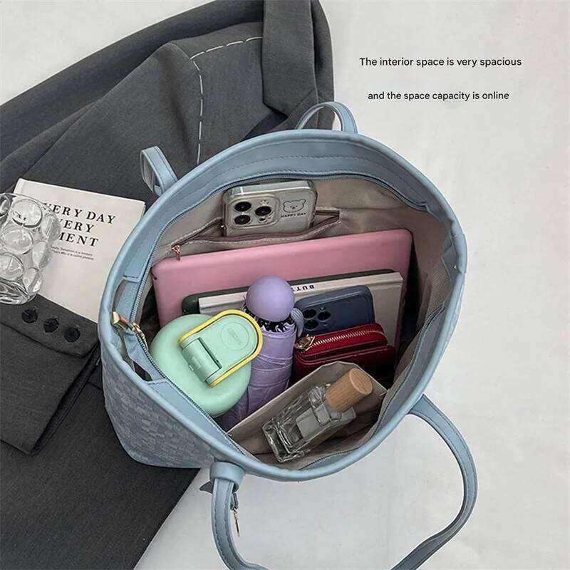 Women Shoulder Bag, Large Capacity Letters Handbag Soft Tote Bag for Casual Daily Y260204