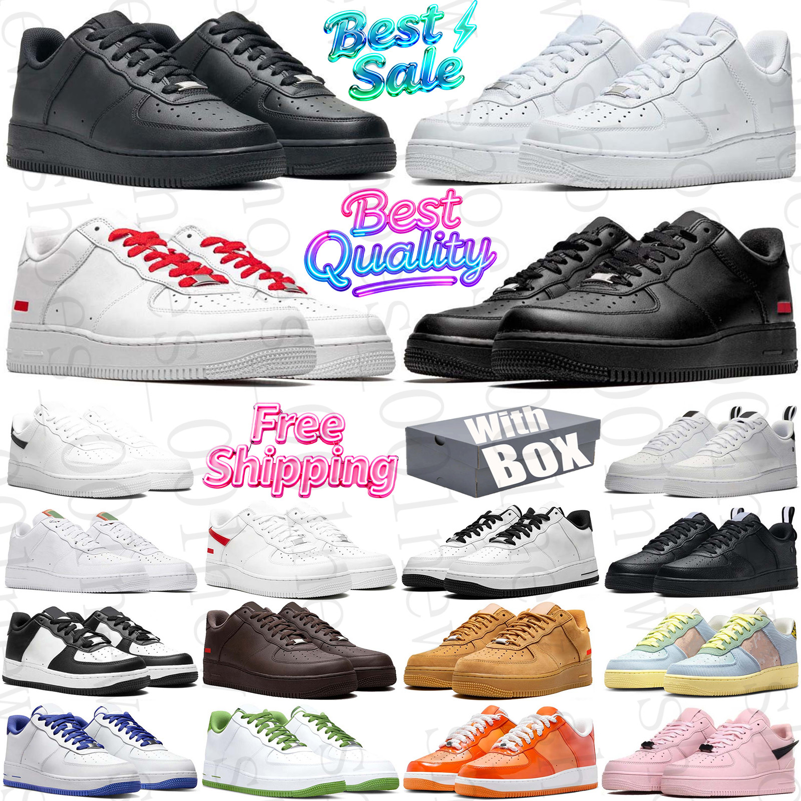 Free Shipping with box Designer airforc 1 airforceones airforcecpfm af1s airforc1box sneakers Running Shoes trainers mens womens Outdoor Sports runners fashion