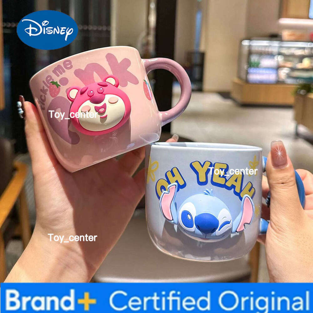 Disney Stitch Ceramic Mug with Handle Household Office Dormitory Student Drinkware High Beauty Cartoon 300 ML Water Cups Birthday Gift H260205