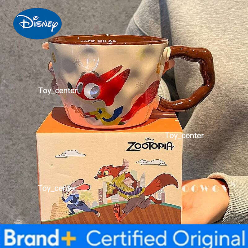 Disney Zootopia Mug Judy Nick Couple Tumbler Romantic Valentine'S Day Gifts For Lovers Ceramic Coffee Cup H260205