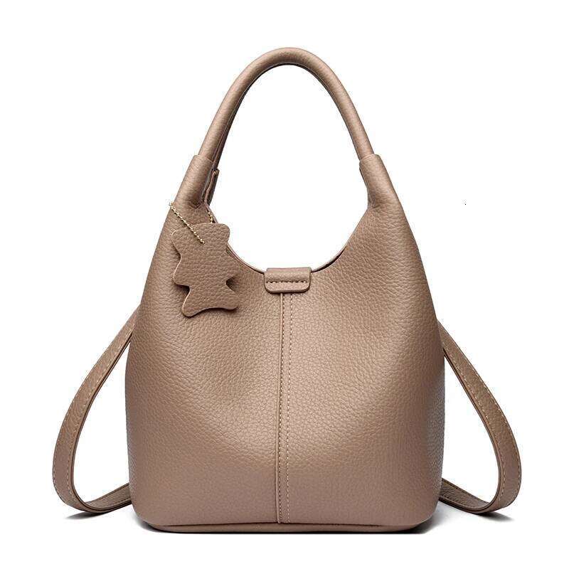 High-end and versatile handbag, soft leather bucket women's single-shoulder bag, fashionable crossbody bag Y260204