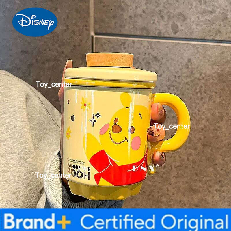 Disney Winnie the Pooh Water Cups with Lid Female Office Tea Strainer High Quality Ceramic Mugs Couple Cup Friends Exquisite Gifts H260205