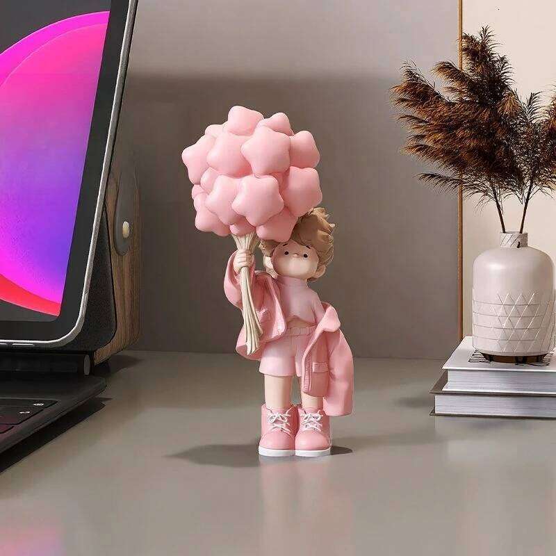 Palm Tree Cure Boy Tabletop Furnishing Living Room TV Wine Cabinet Porch Home New Year Housewarming Gift S260204