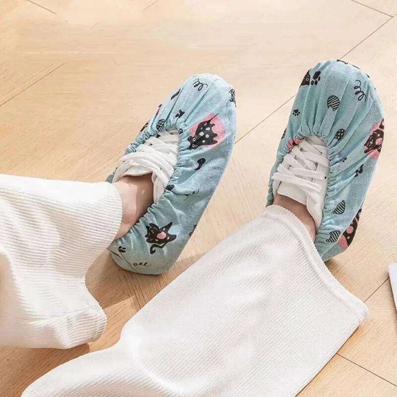 Printing Covers Non-Slip Indoor Shoes Case Reusable Shoe Adult Foot Cover Protector Washable Overshoes Household S260204 131
