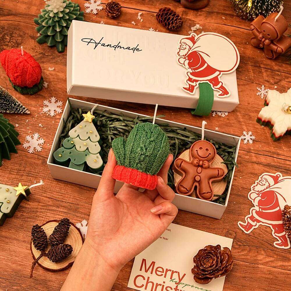 Fragrance Gift Box Candle Set Christmas Small Gifts Creative Ornaments Aromatherapy Candles Party Decor S260204