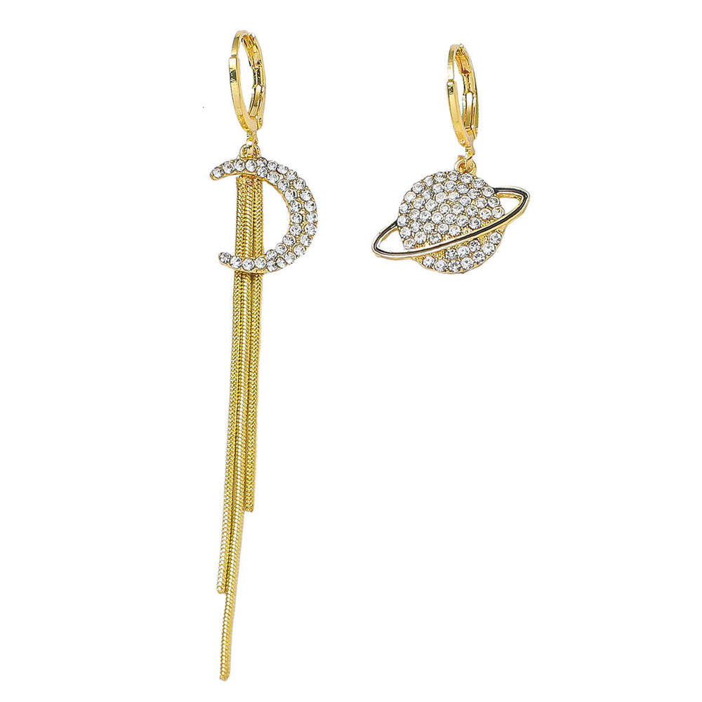environmentally friendly crossborder moon earrings with unique personality and full diamond temperament long tassel highend earrings with earrings and