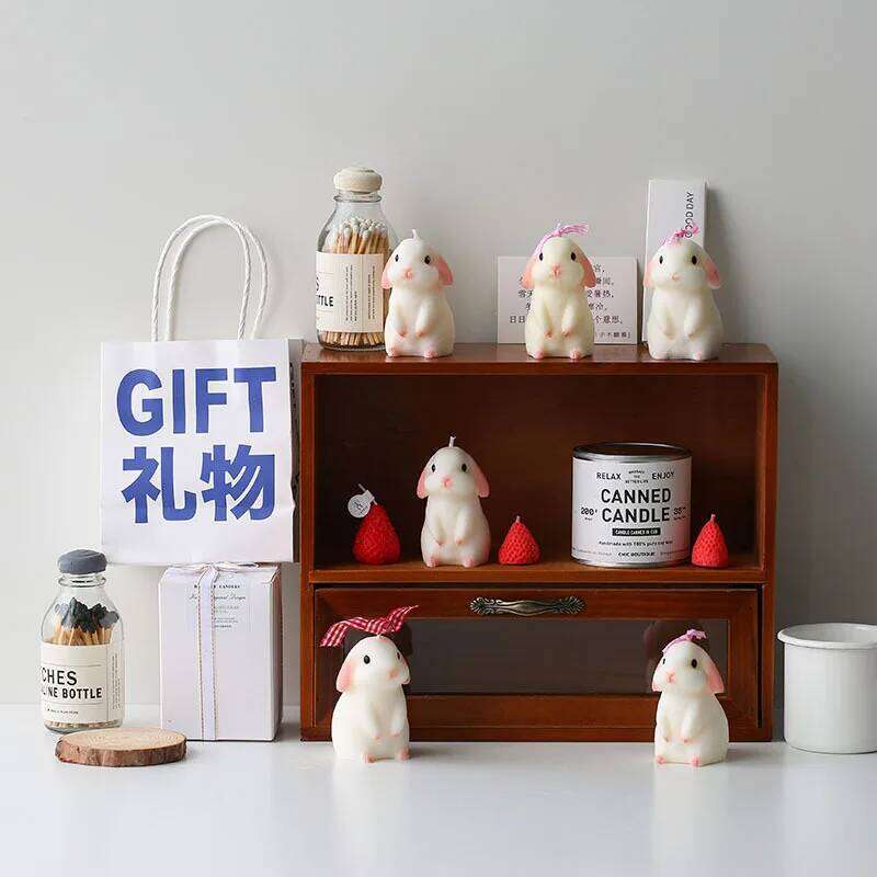 Bunny Scented DIY Soya Waxing Decoration Swing Home Desktop Decorations Accessories Birthday Gifts Cute Candle S260204