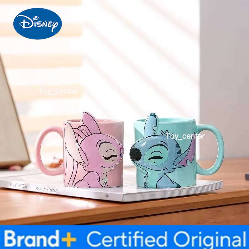 Disney Cartoon Stitch Shaped Ceramic Coffee Home Office Anime Couple Fashion Mug Mouthwash Cup For Couples Creative Cartoo H260205